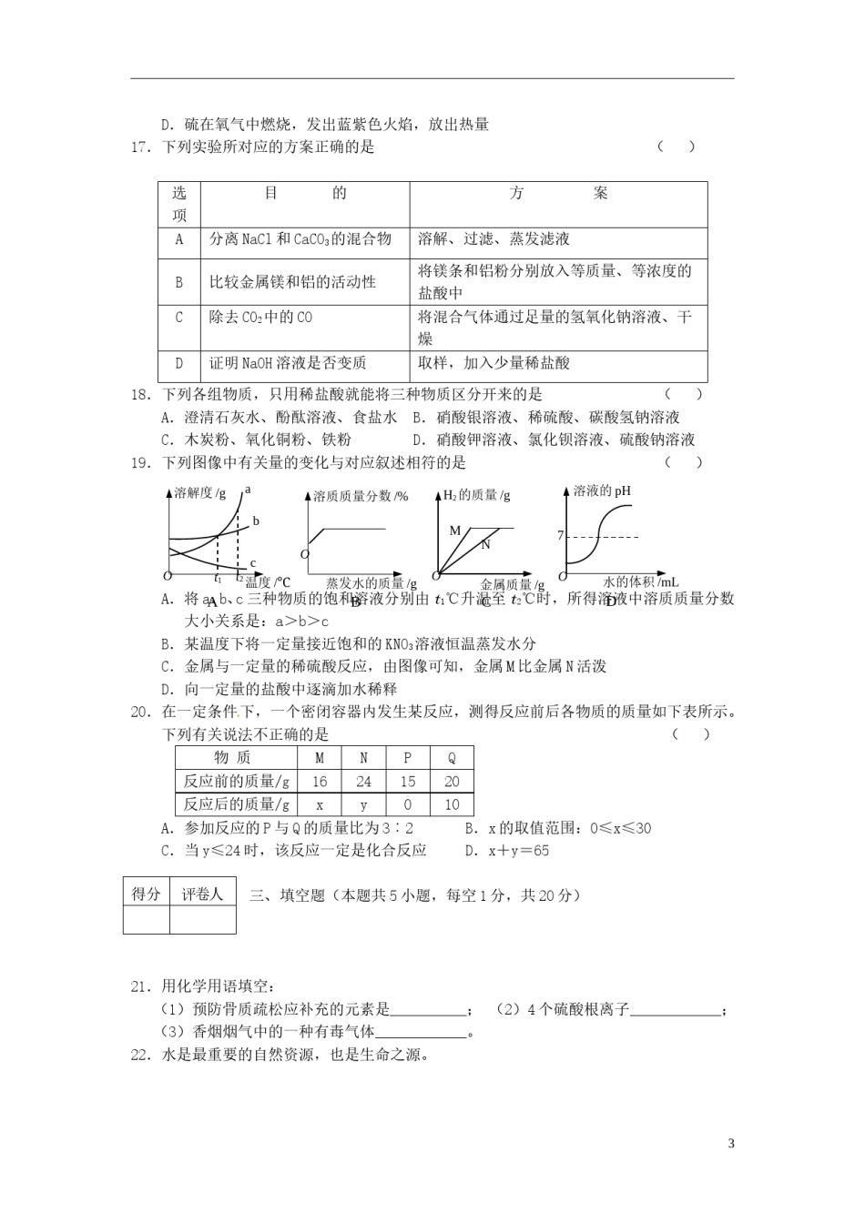 黑龙江省龙东地区2015年中考化学真题试题（含答案）.doc_第3页