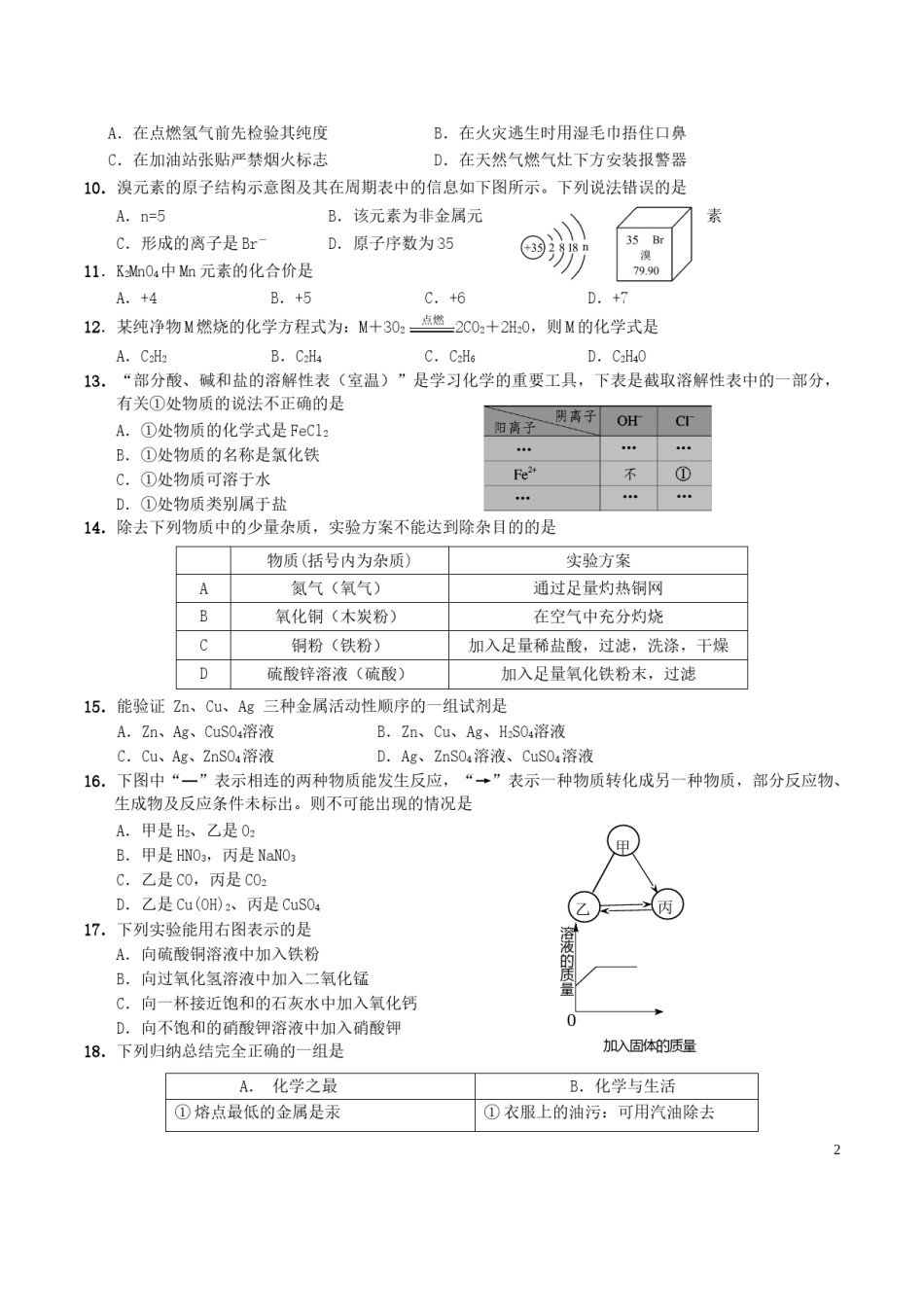 湖北省宜昌市2016年中考化学真题试题（含答案）.DOC_第2页
