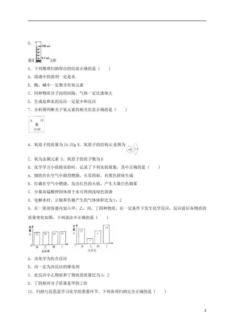 甘肃省天水市2016年中考化学真题试题（含解析）.DOC_第2页