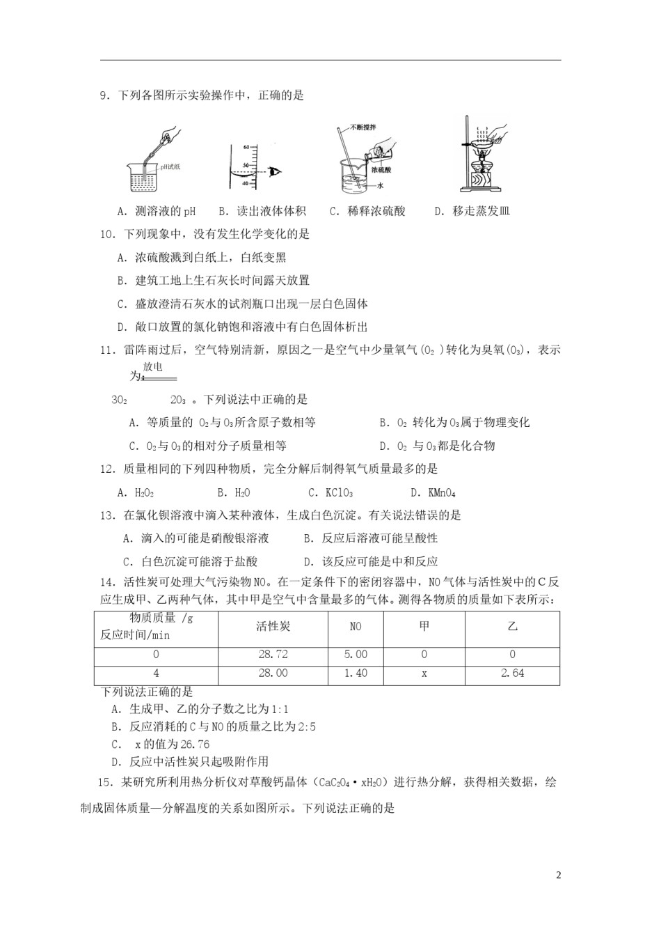 四川省攀枝花市2017年中考化学真题试题（含答案）.DOC_第2页