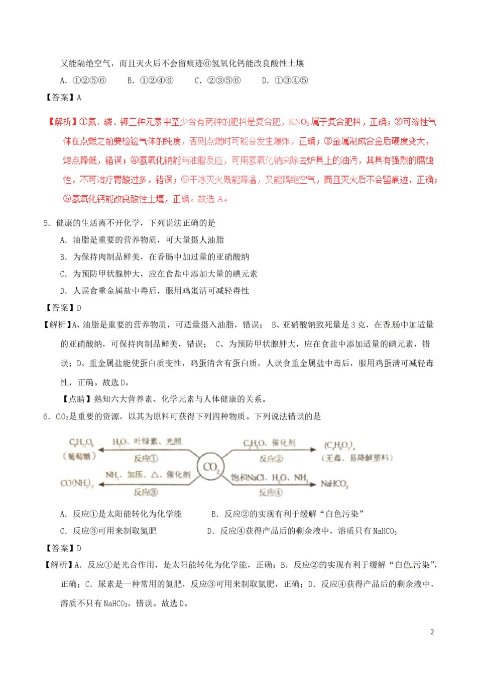 山东省泰安市2017年中考化学真题试题（含解析）.DOC_第2页