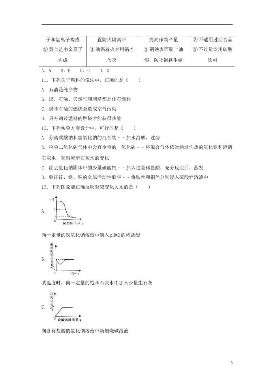 广西贵港市2017年中考化学真题试题（含解析）.DOC_第3页