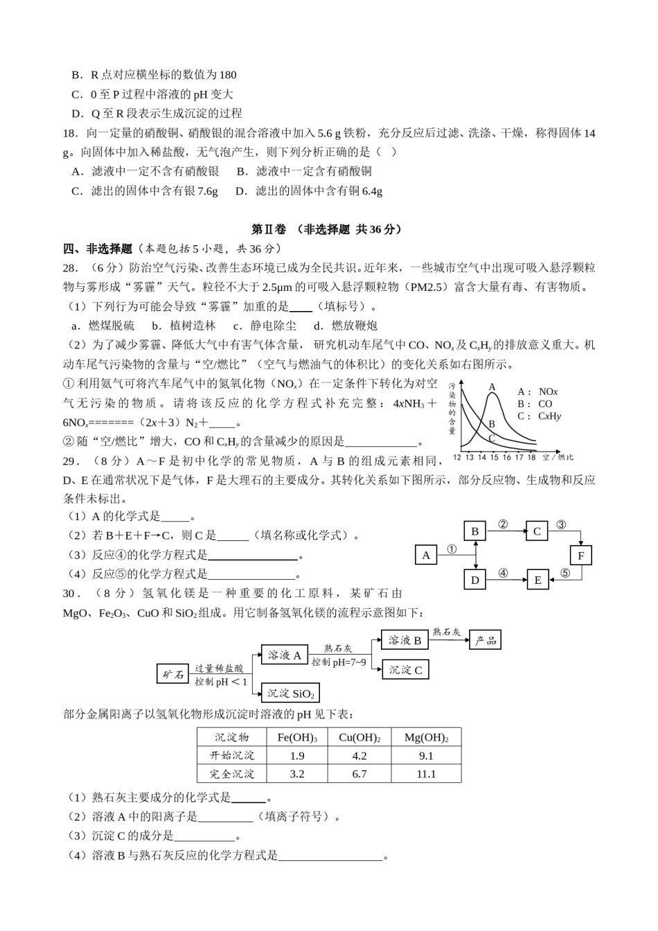2018年四川省德阳市中考理综（化学部分）试题（word版，含答案）.doc_第2页