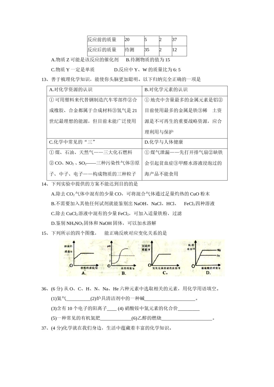 2018年湖北省随州市中考理综（化学部分）试题（word版，含答案）.doc_第2页