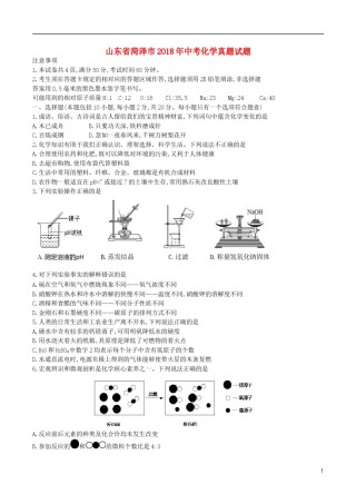 山东省菏泽市2018年中考化学真题试题（含答案）.doc