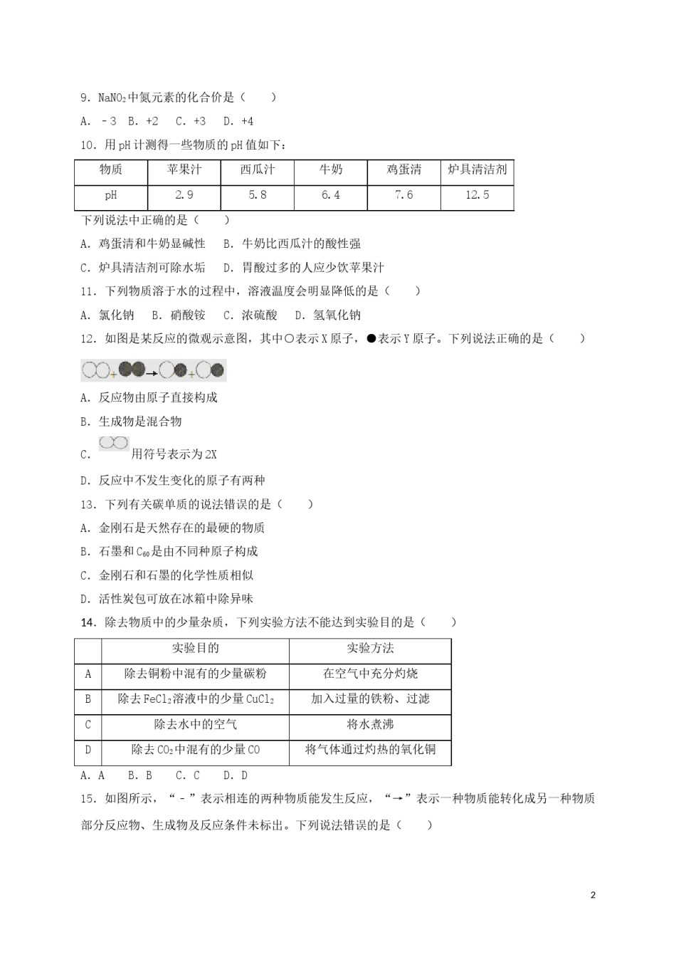 湖北省宜昌市2018年中考化学真题试题（含解析）.doc_第2页