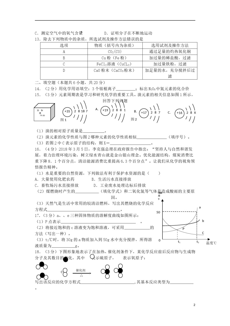 青海省2018年中考化学真题试题（含答案）.doc_第2页