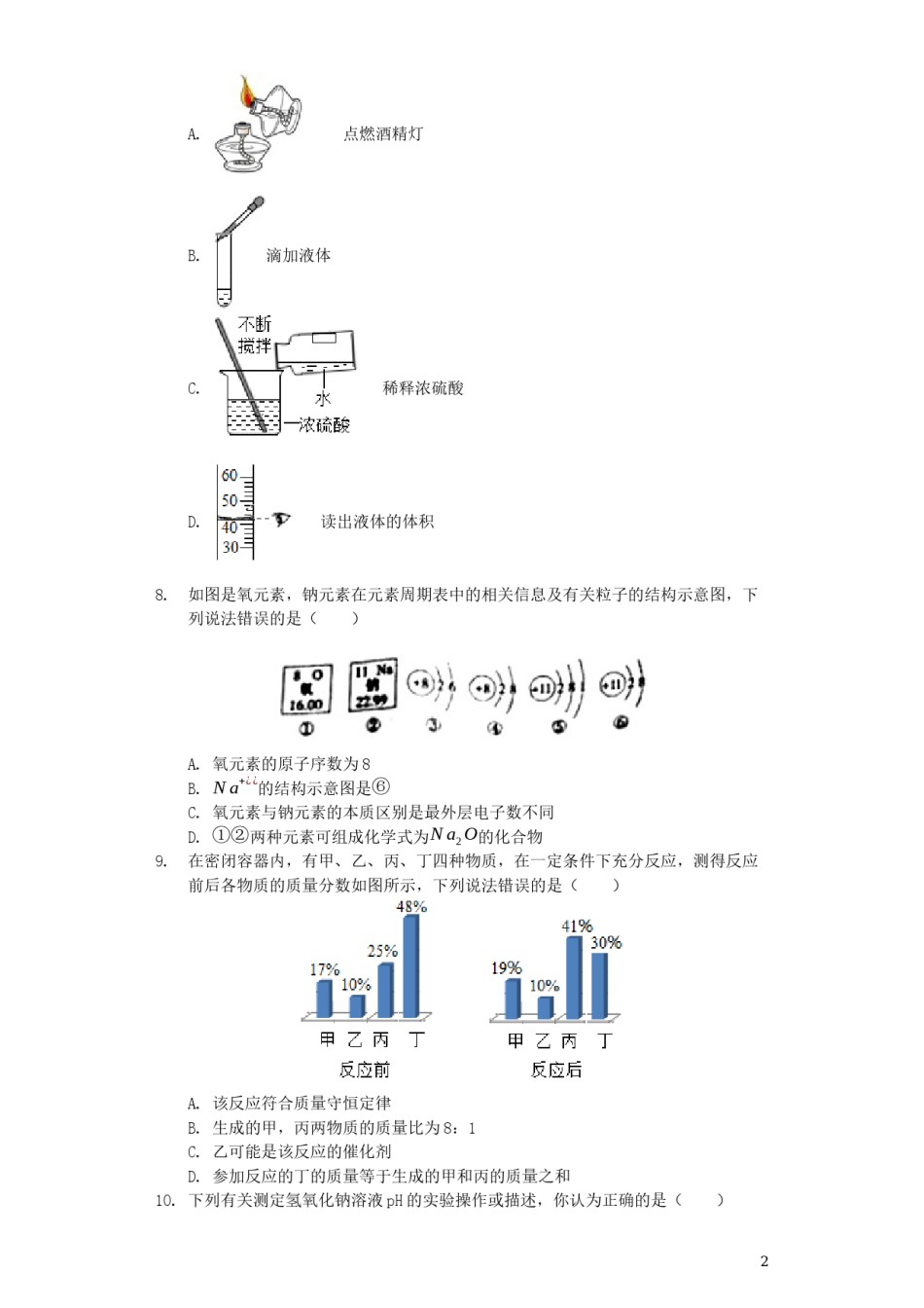 山东省滨州市2019年中考化学真题试题（含解析）.docx_第2页