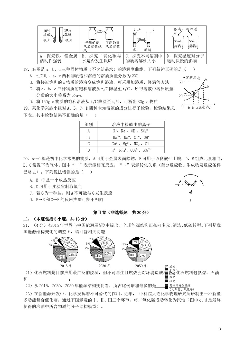 山东省泰安市2019年中考化学真题试题.doc_第3页