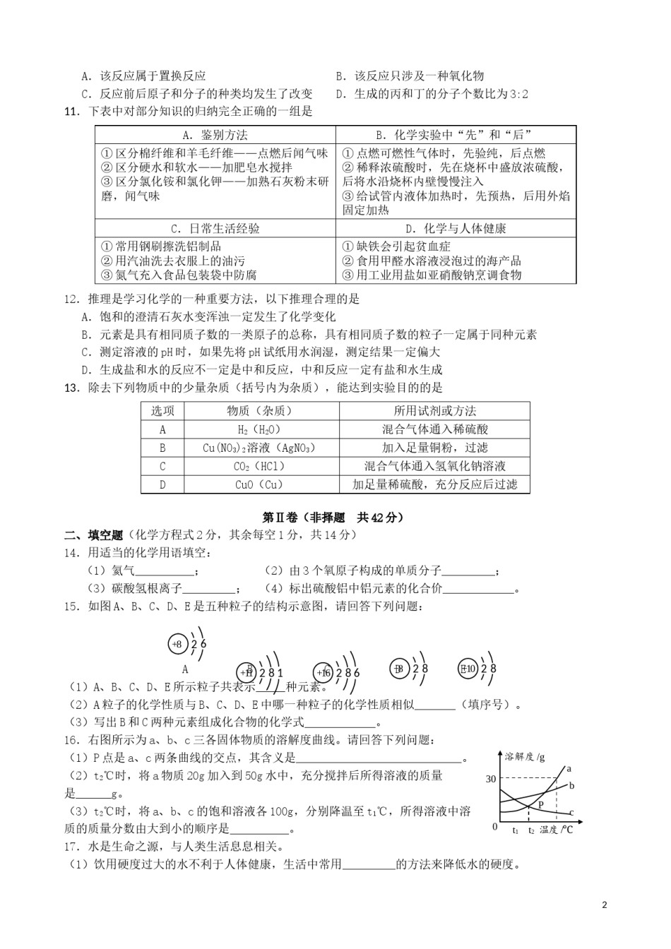 青海省西宁市2019年中考化学真题试题.doc_第2页