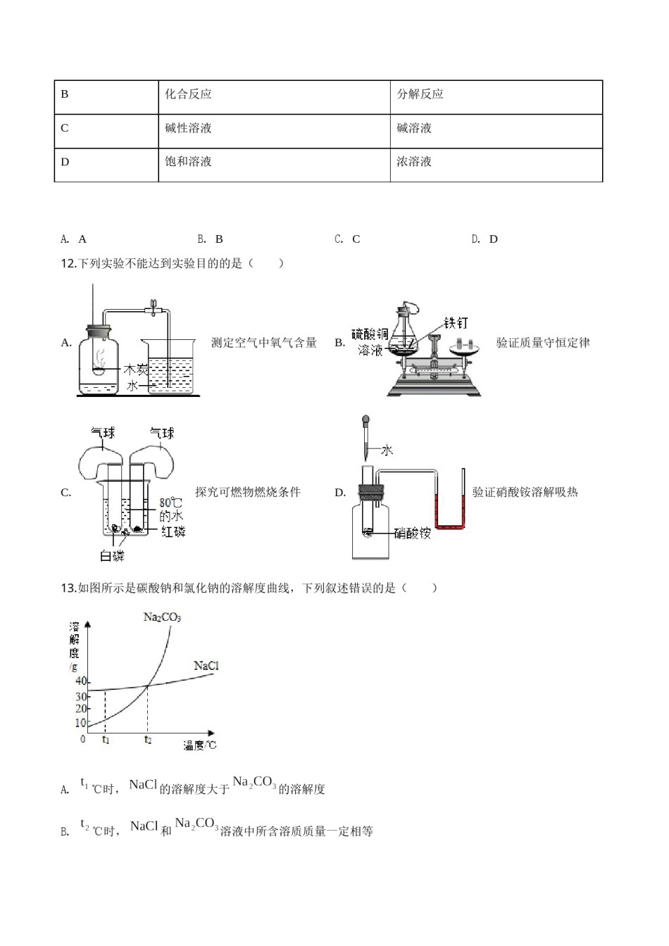 精品解析：江苏省无锡市2019年中考化学试题（原卷版）.doc_第3页