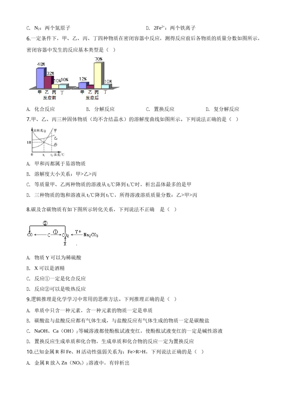 精品解析：湖北省黄冈市2020年中考化学试题（原卷版）.doc_第2页