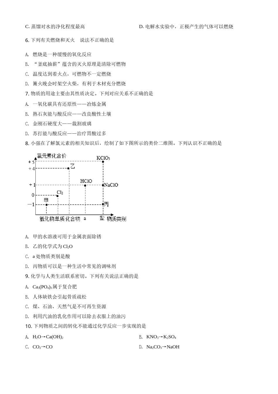 甘肃省兰州市2021年中考化学试题(A卷)（原卷版）.doc_第2页