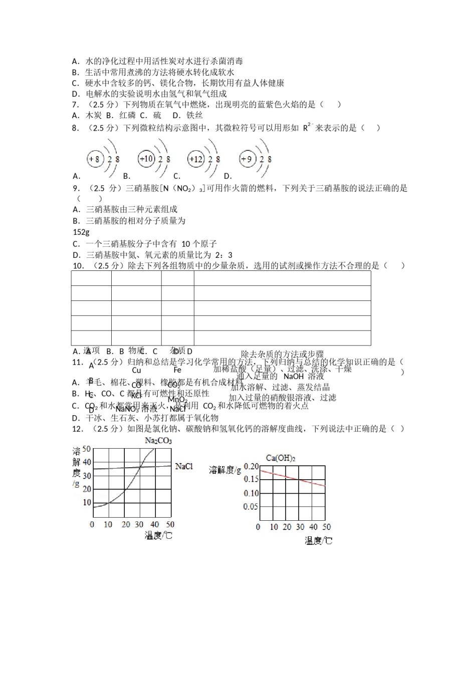 四川省乐山市2018年中考化学试题.doc_第2页