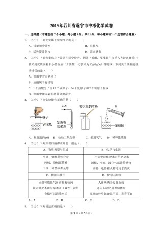 2019年四川省遂宁市中考化学试卷（含解析版）.doc