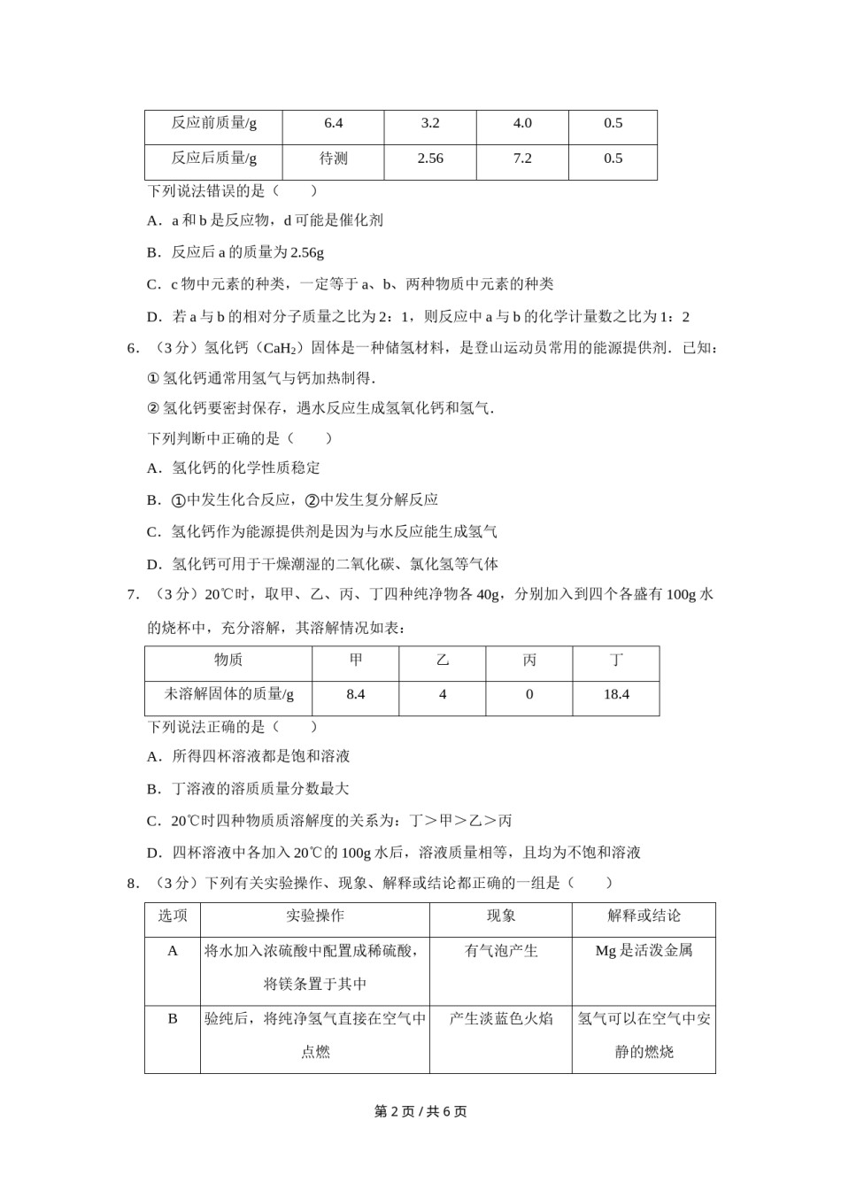 2015年四川省绵阳市中考化学试卷（学生版）  .doc_第2页