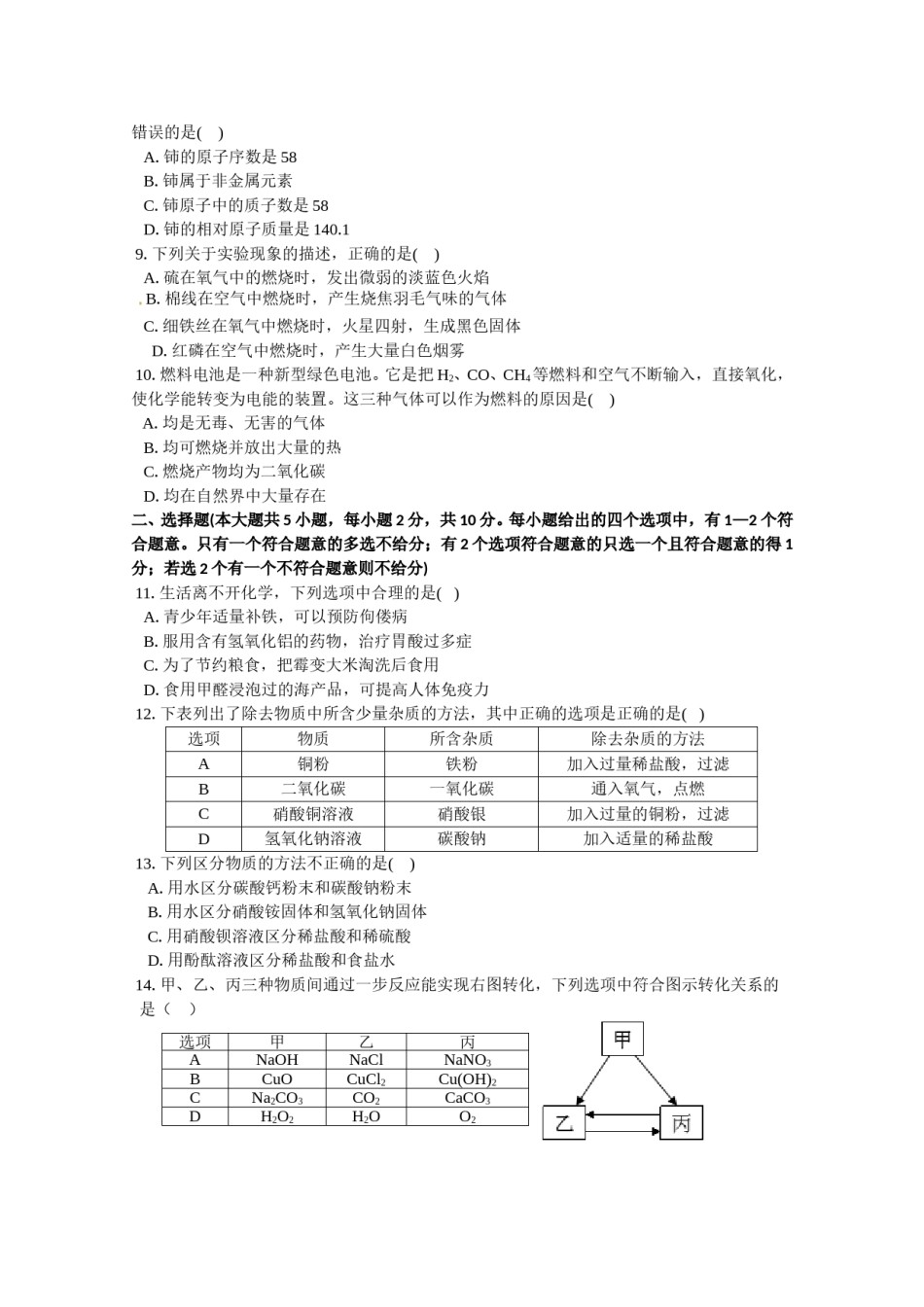 2014年天津市中考化学试题及答案.doc_第2页