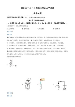 2020年中考化学解析.doc