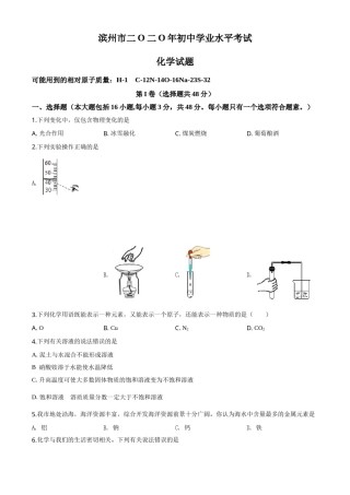 2020年中考化学试题.doc