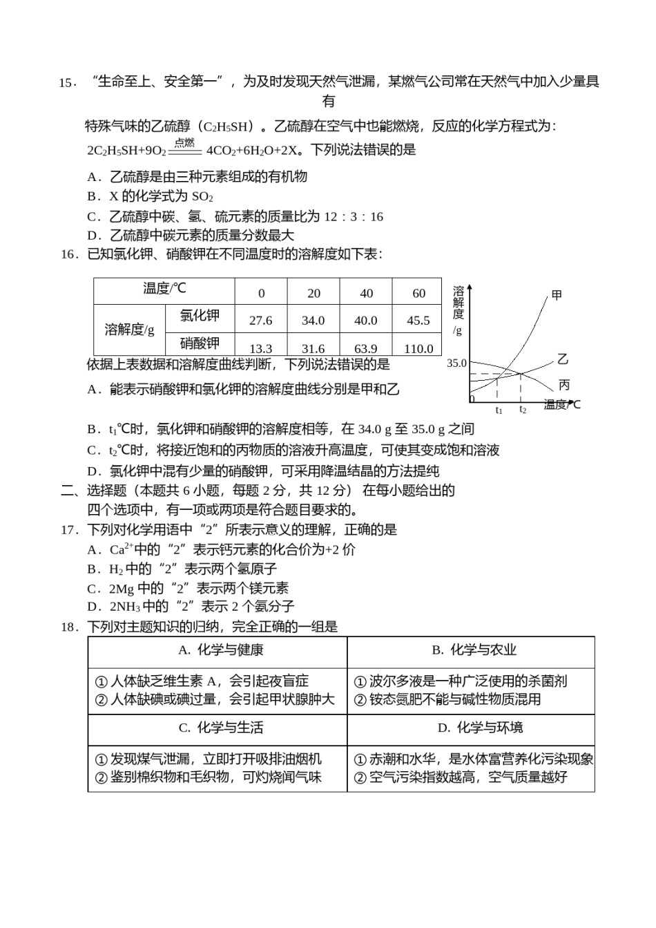 2018年山东省青岛市中考化学试题及答案.docx_第3页