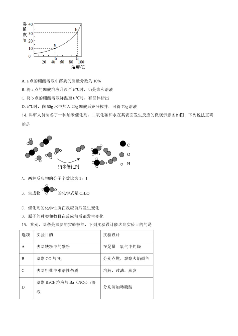 精品解析：广东省2021年中考化学试题（原卷版）.doc_第3页