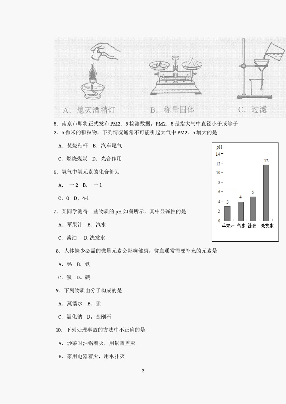 2012年南京中考化学试题及答案.doc_第2页