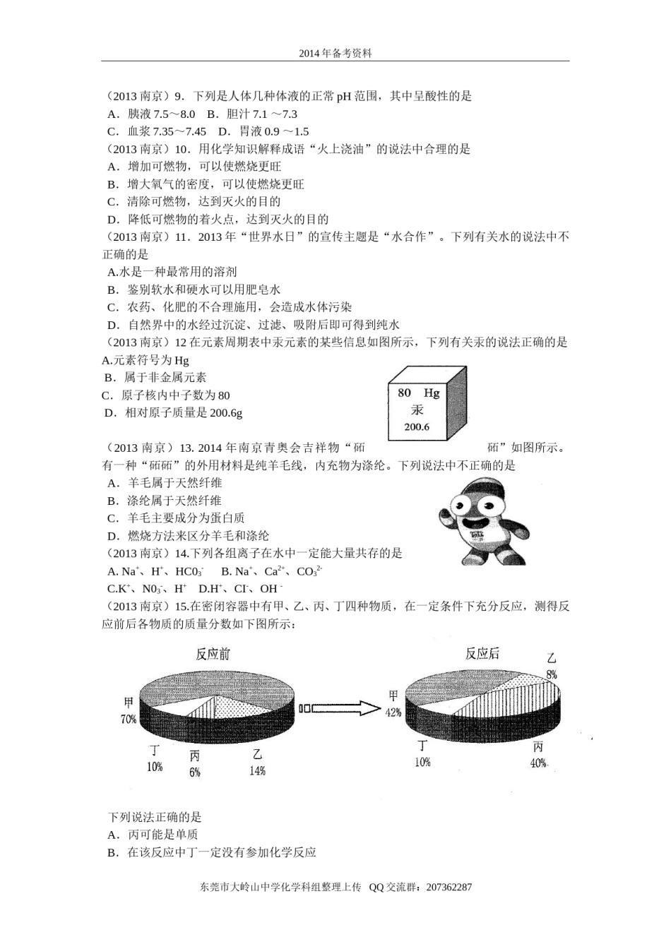2013年南京中考化学试题及答案.doc_第2页