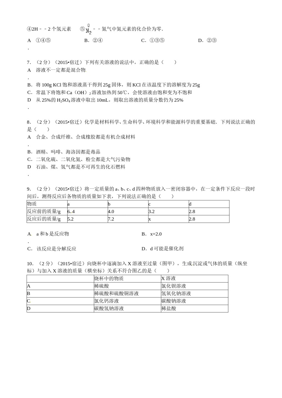 2015年江苏省宿迁市中考化学试题及答案.doc_第2页