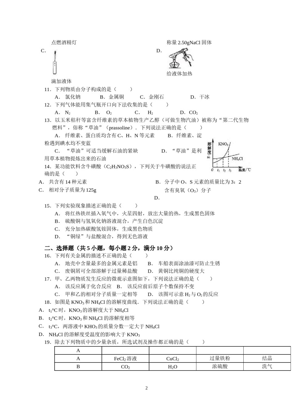 2013年扬州市中考化学试题及答案.doc_第2页