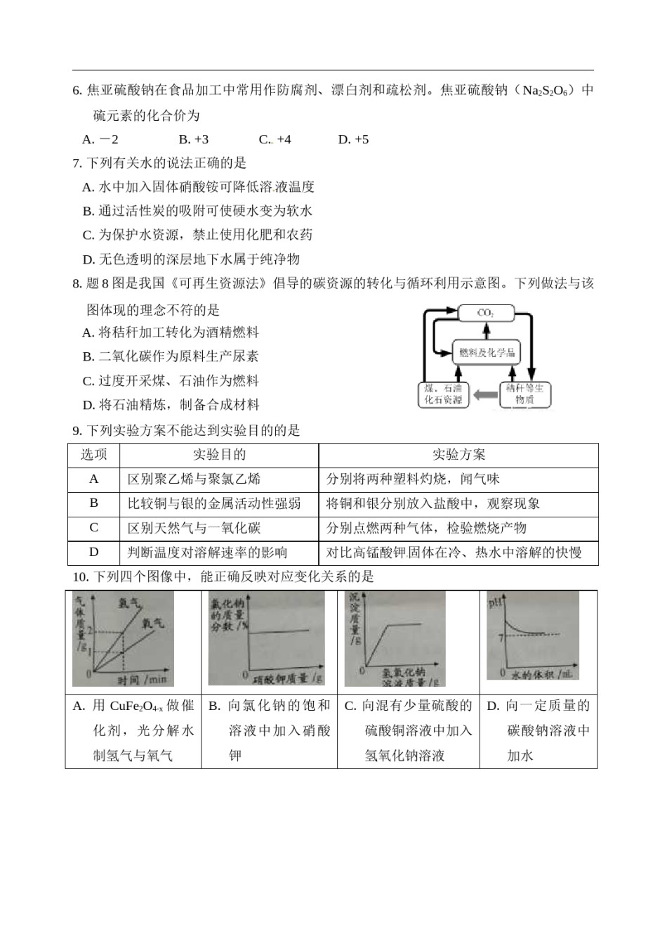 2017年江苏淮安化学试卷 答案（word整理版）.docx_第2页