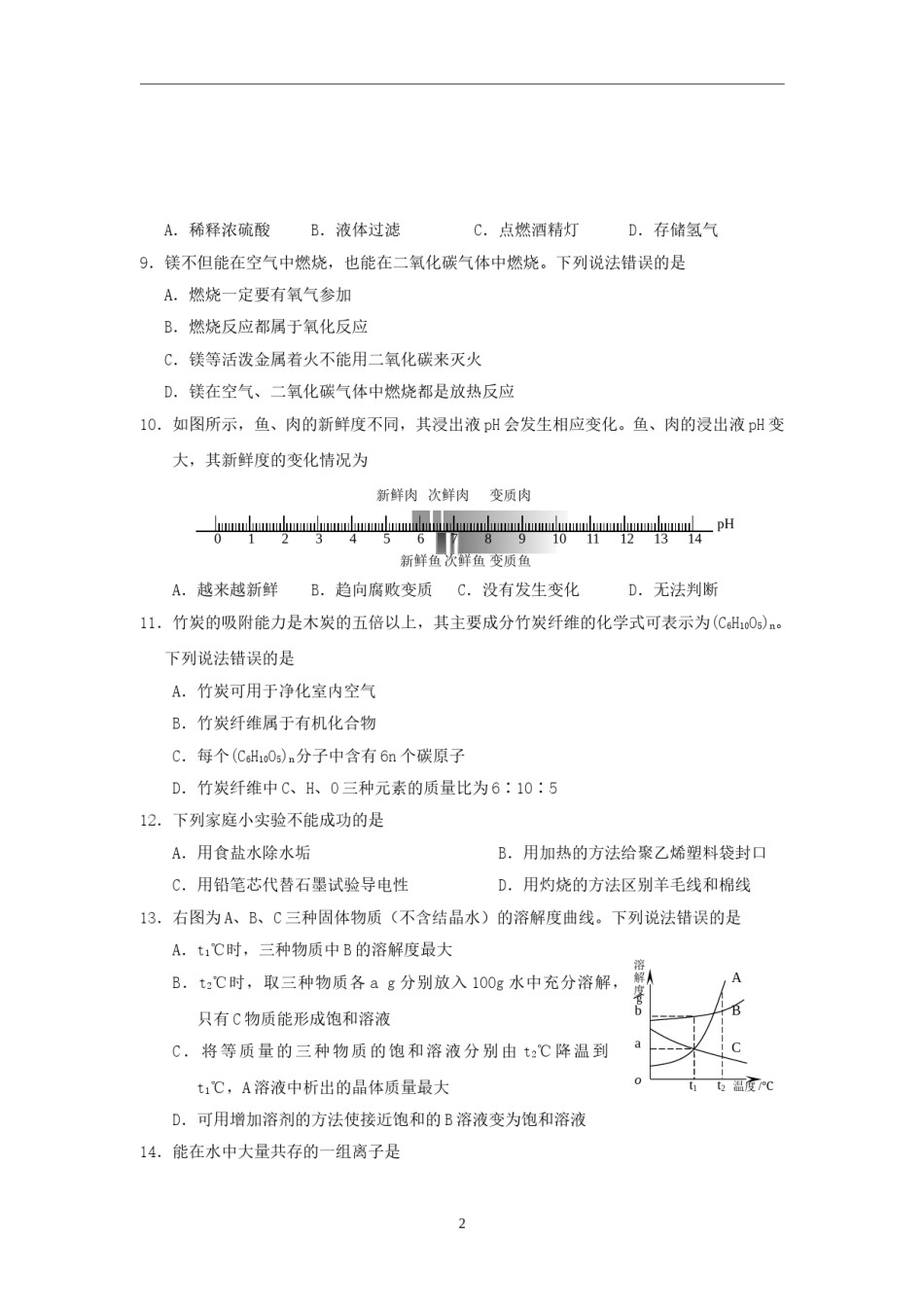 2011年江苏省盐城市中考化学试题(word版).doc_第2页