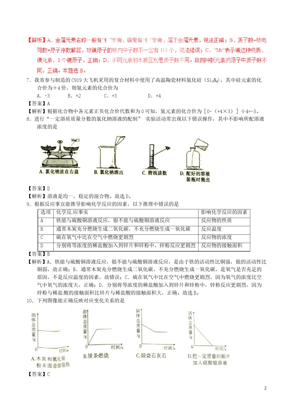 江西省2017年中考化学真题试题（含解析）.DOC_第2页