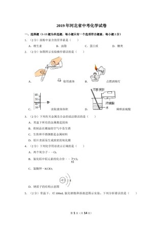 2019河北省中考化学试题及答案.doc