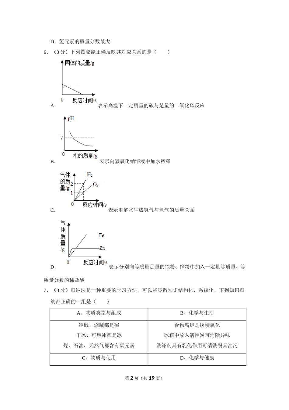 2020年湖南省常德市中考化学试卷及解析.doc_第2页