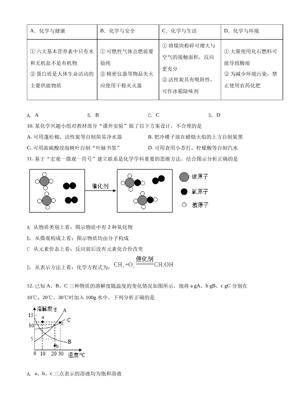 精品解析：2022年湖南省岳阳市中考化学真题（原卷版）.docx_第3页