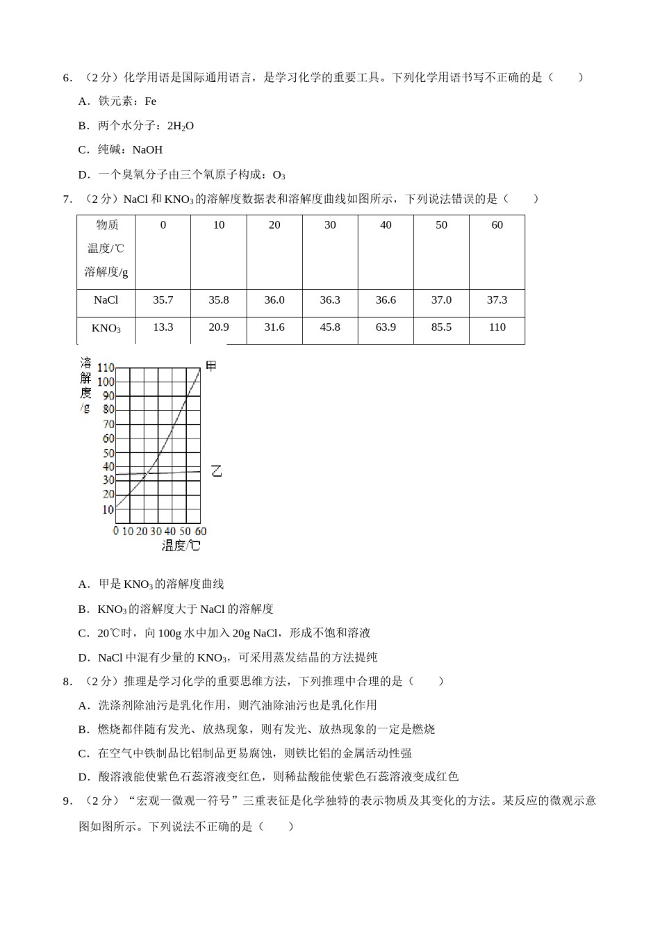 2021年湖南省张家界市中考化学真题.doc_第2页