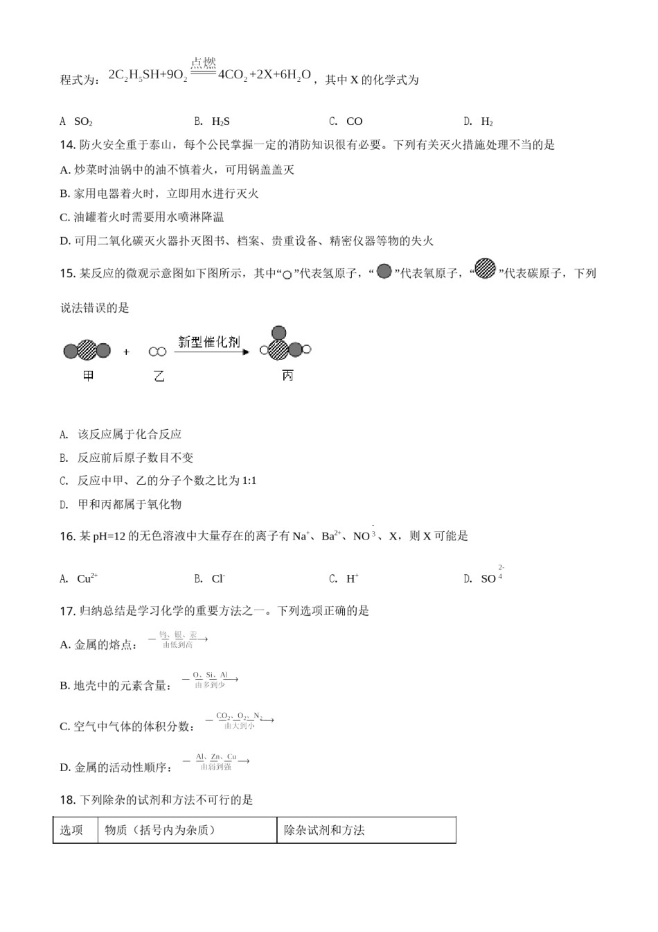 2020年湖南省湘潭市中考化学试卷（含解析版）.doc_第3页
