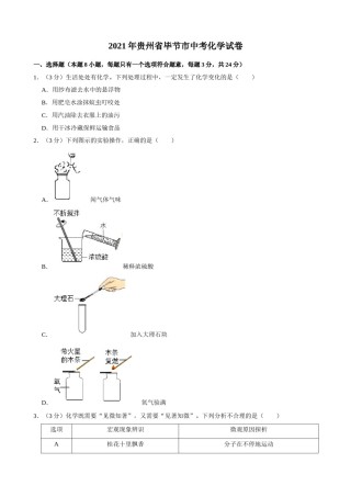 2021年贵州省毕节市中考化学真题.doc