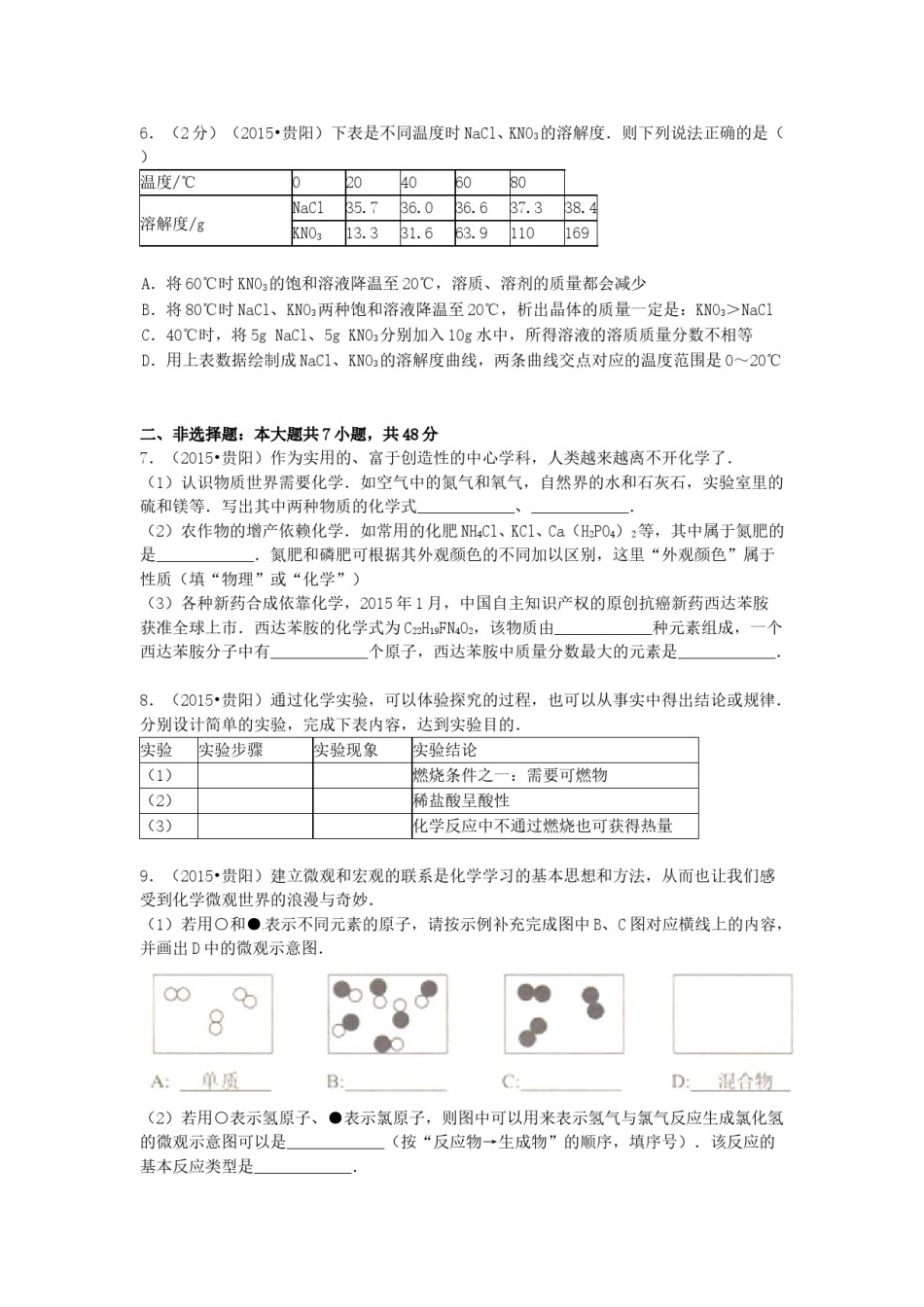 2015年贵州省贵阳市中考化学试卷及答案.doc_第2页