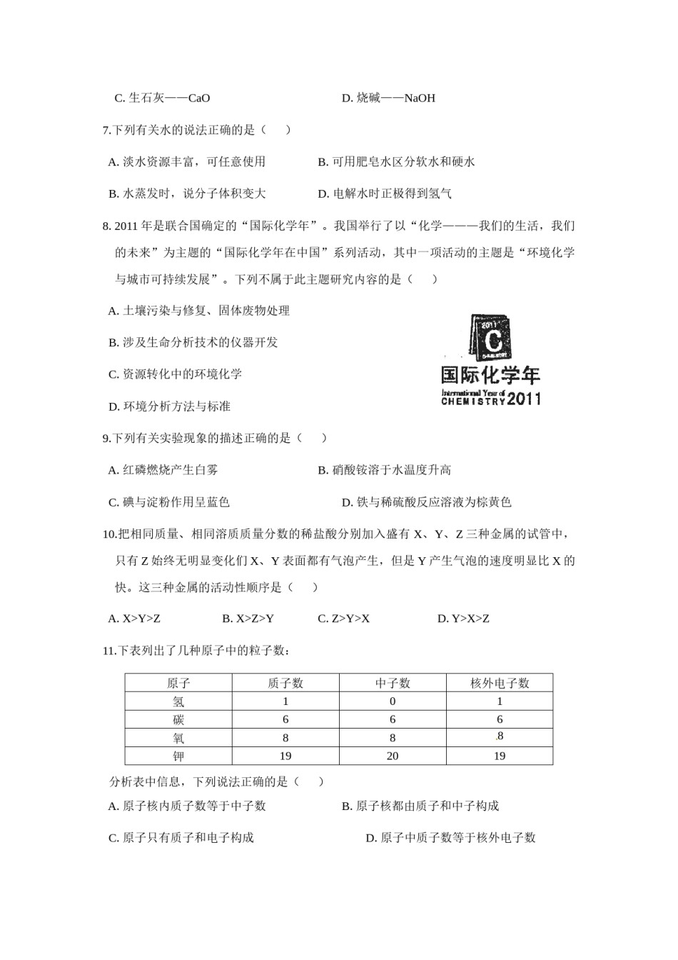 2011年辽宁省沈阳市中考化学试题及答案.docx_第2页