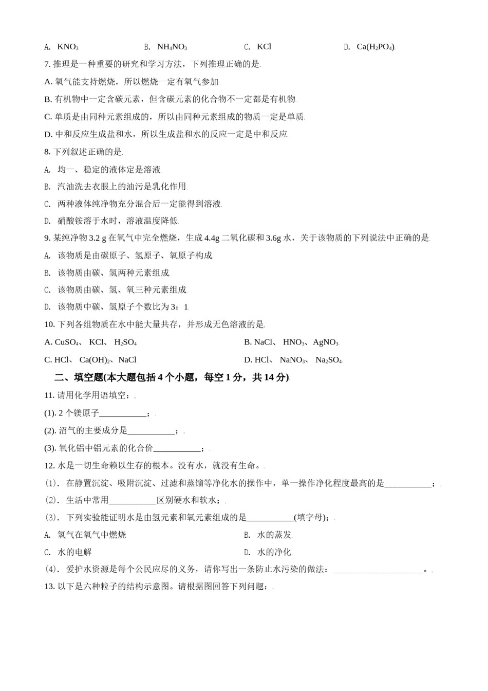 2021年辽宁省锦州市中考化学试题（空白卷）.doc_第2页