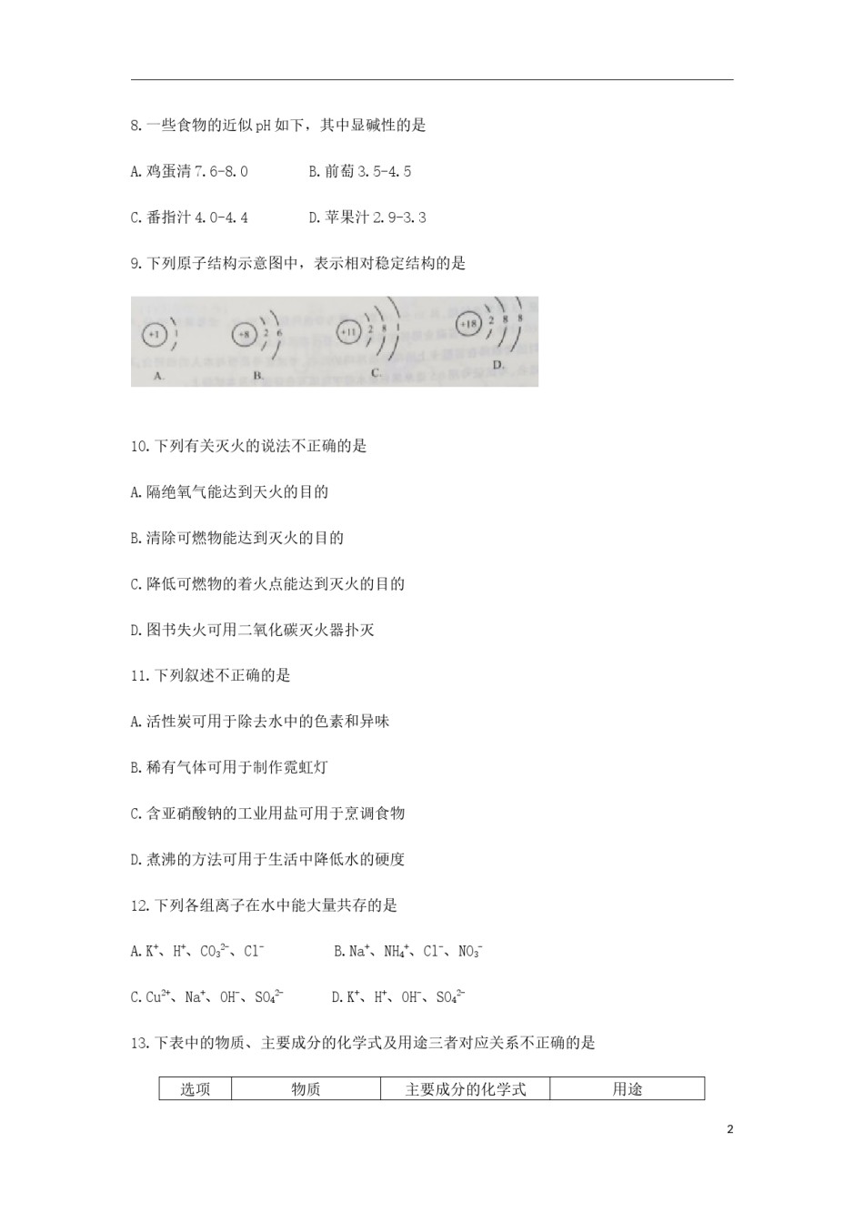 江苏省南京市2019年中考化学真题试题.docx_第2页