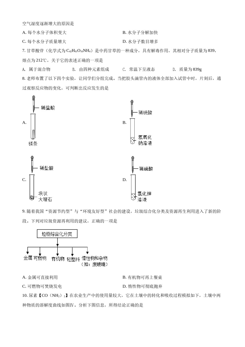 精品解析：2022年山西省晋中市中考化学真题（原卷版）.docx_第2页