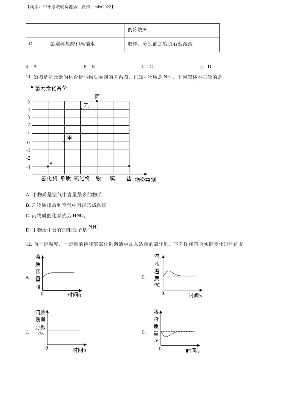 精品解析：2022年湖北省荆州市中考化学真题（原卷版）.docx_第3页