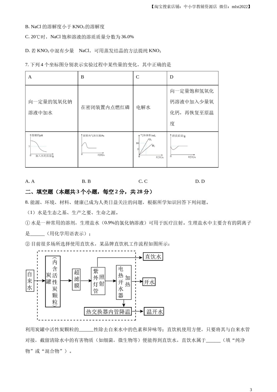 精品解析：2024年四川省遂宁市中考化学真题（原卷版）.docx_第3页