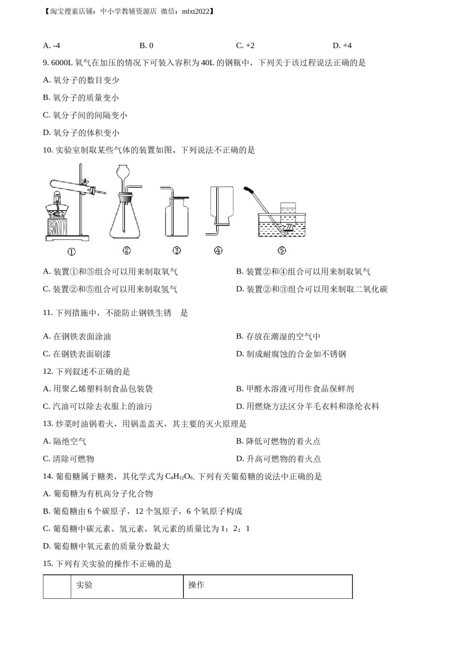 精品解析：2022年江苏省南京市中考化学真题（原卷版）.docx_第2页