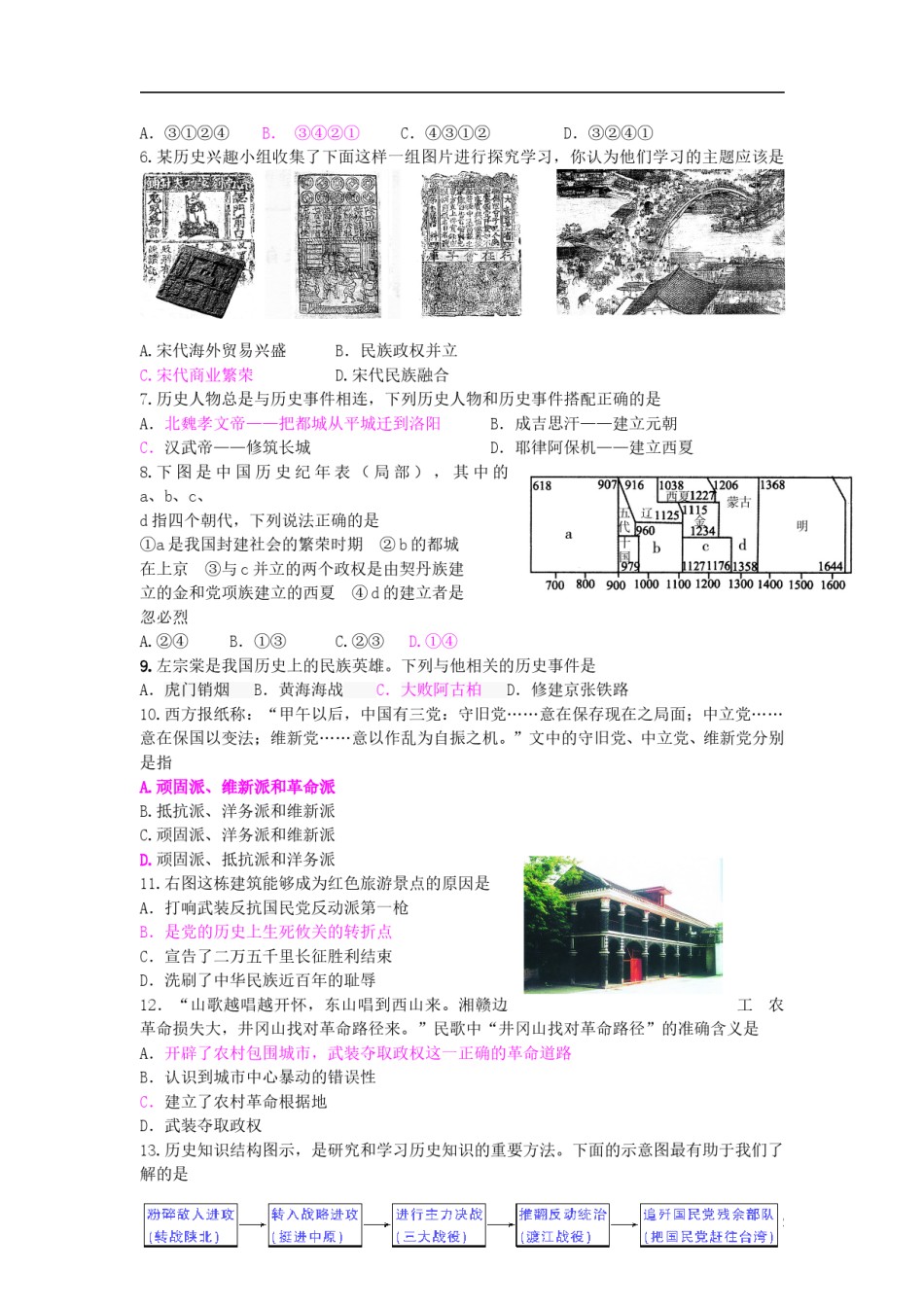 山东省济宁市2015年中考历史真题试题（含答案）.doc_第2页