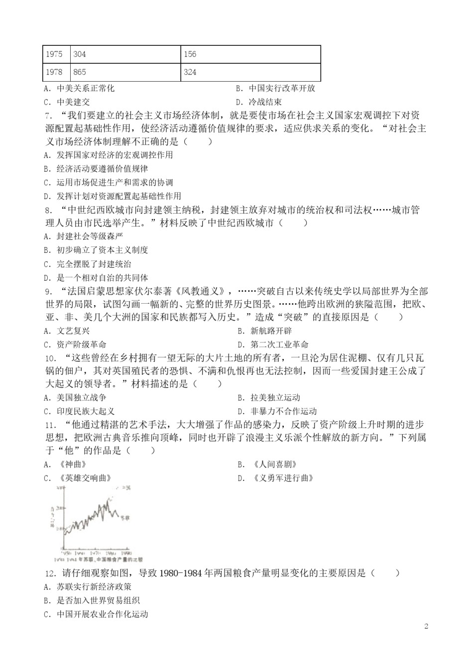 江西省2019年中考历史真题试题（含解析）.doc_第2页