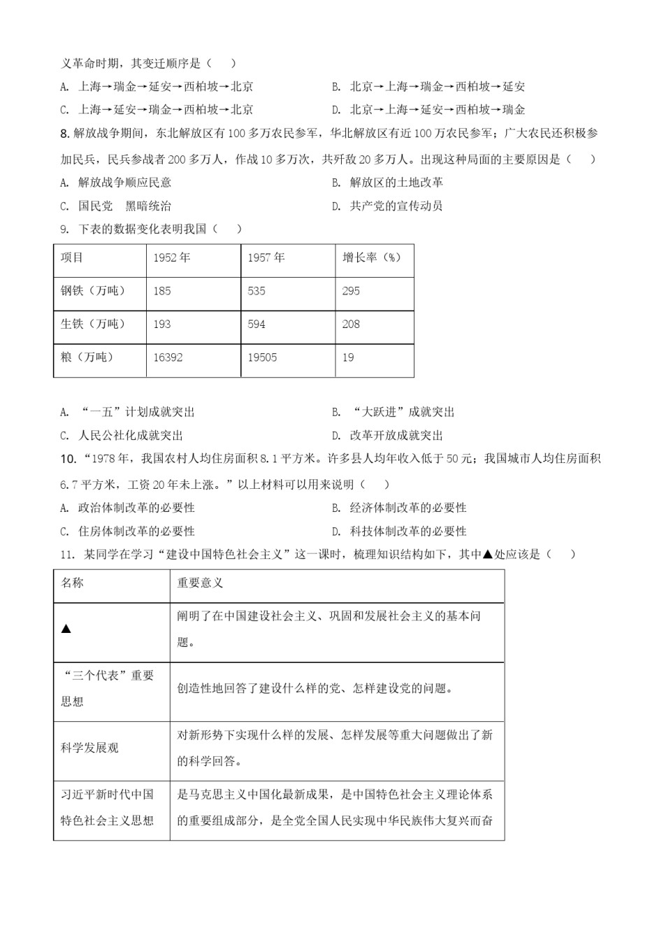 内蒙古自治区赤峰市2021年中考历史试题（原卷版）.doc_第2页