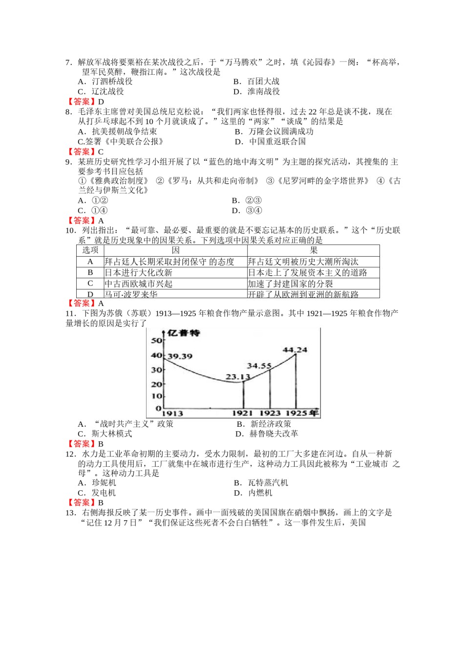 2015年江苏省常州市中考历史试题及答案.doc_第2页
